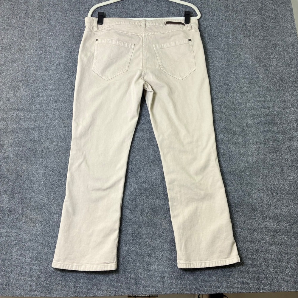 Brunello Cucinelli High Waisted New Kick Flare Jeans Beige‎ Cotton Blend Size 8